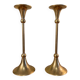 Pair of gilded brass candlesticks
