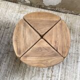 Circular elm coffee table from the 1950s
