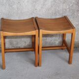 Suite of 4 stools design Sornay beech solid 1960
