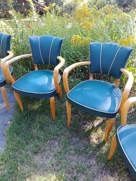 Ensemble de 4 fauteuils bridge 1950