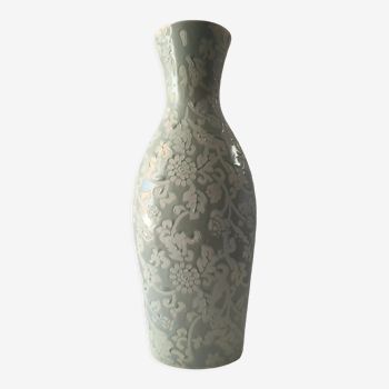 Contemporary decorative vase ceramic celadon green