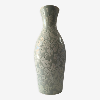 Vase contemporain décoratif ceramique céladon vert