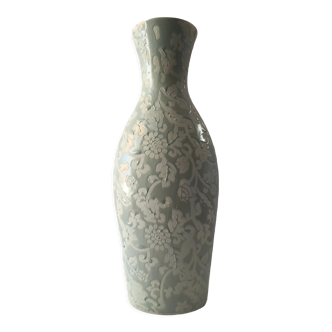 Contemporary decorative vase ceramic celadon green