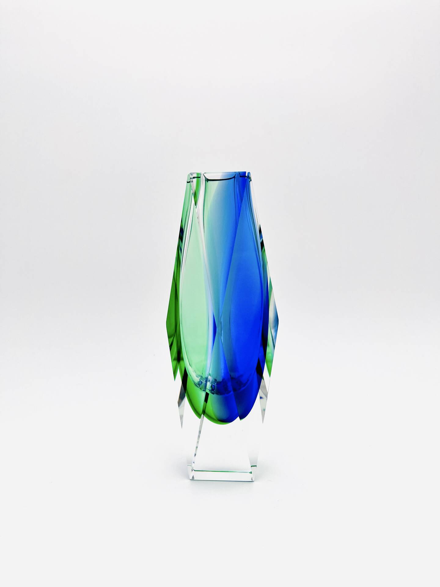 Vase Alessandro Mandruzzato - Murano - Sommerso - Blue & Green - 1960