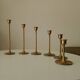 Set of 6 Scandinavian brass candle holders from the 1960s.