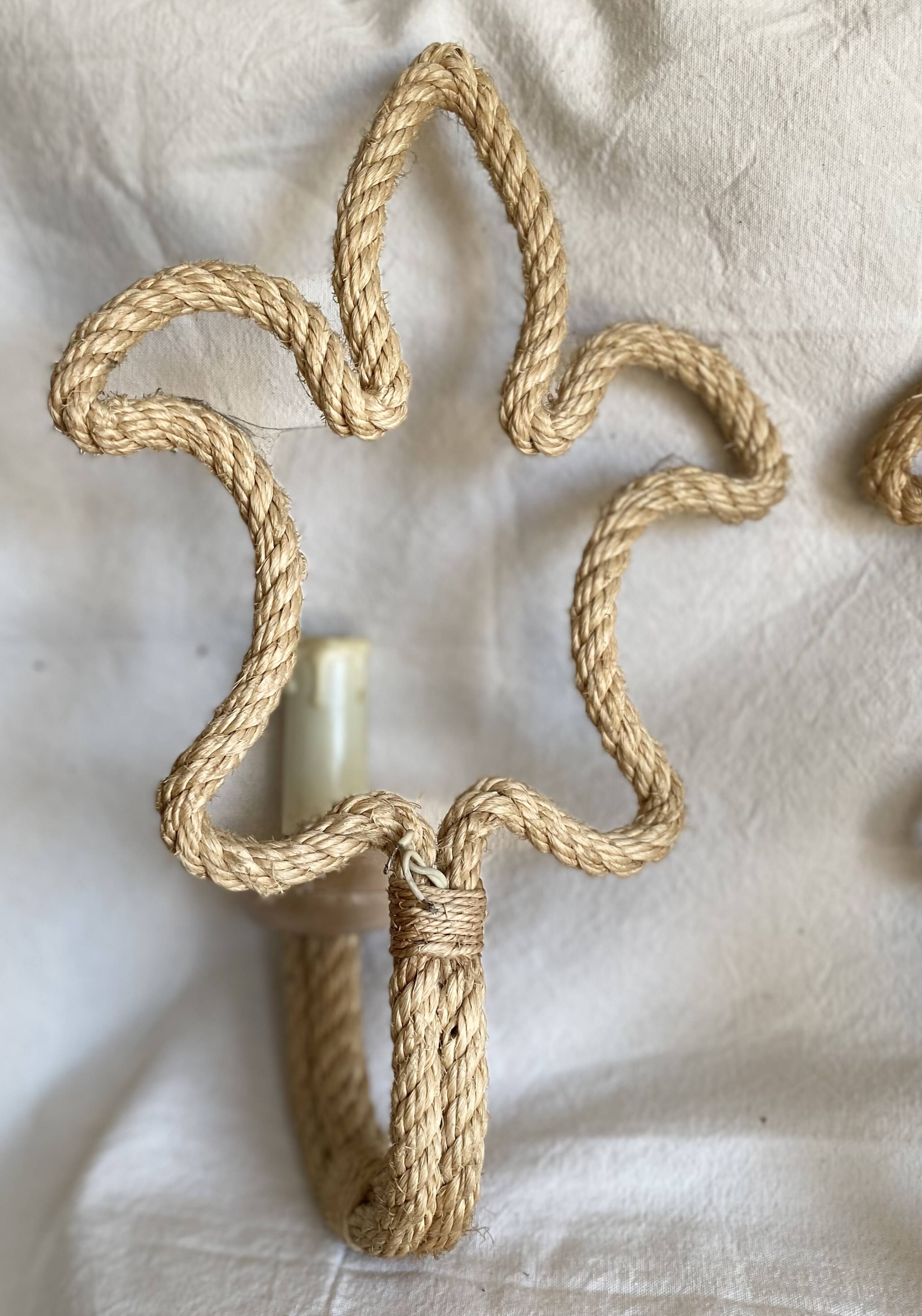 Paire de lampe d'appliques en corde audoux minet