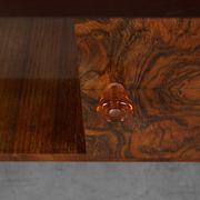 Belgian Art Deco Cabinet in Burl Veneer with Marble and Glass, circa 1930