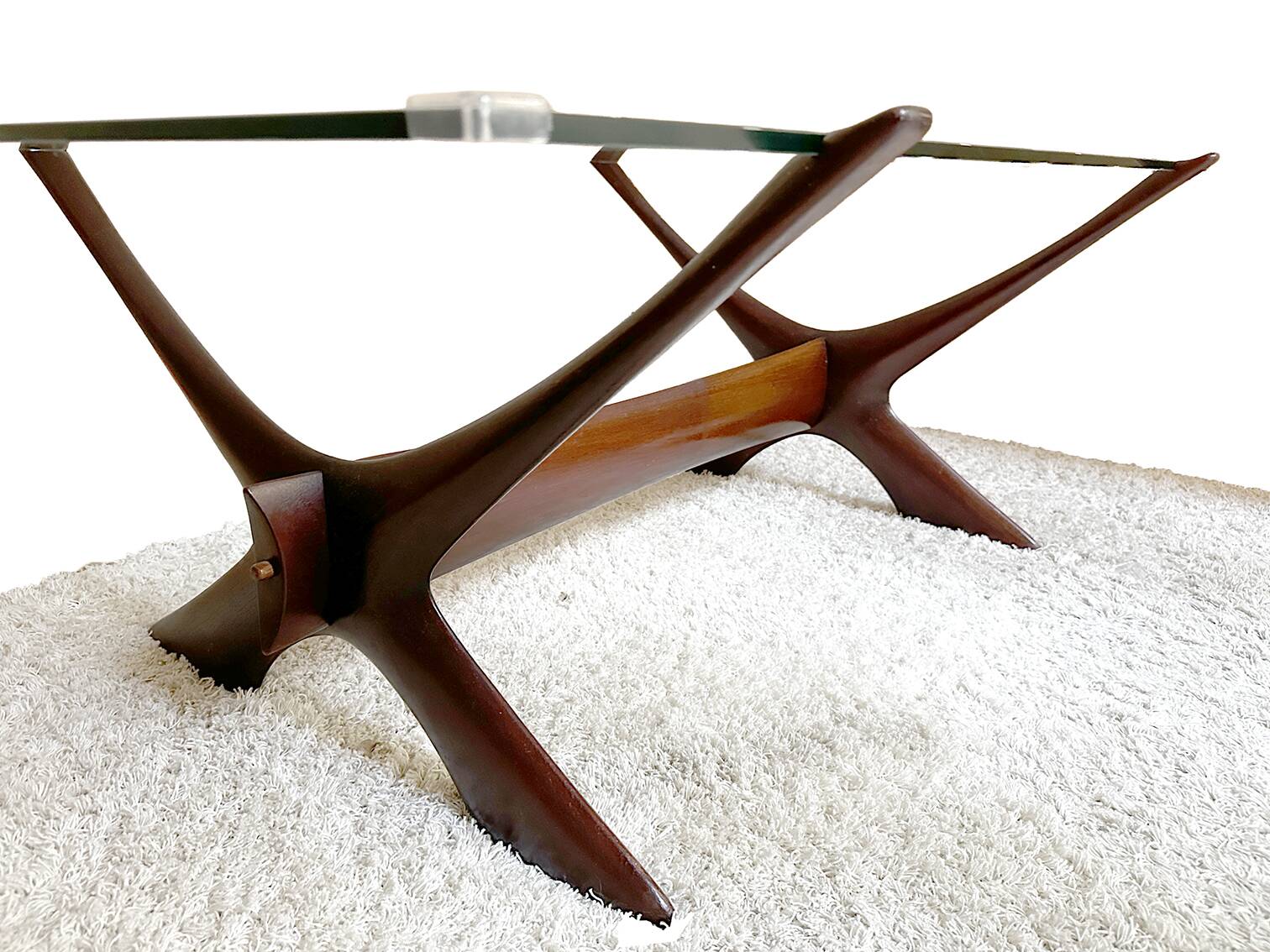 Condor coffee table by frederik schriever-abeln  with new glass tabletop