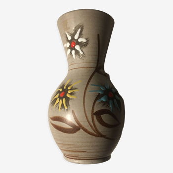 German ceramic vase west-germany with two flowers model n°1256 - 22