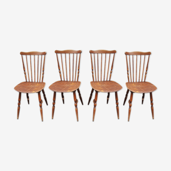 Lot de 4 chaises de bistrot Baumann, Henri Julien Bethune, vintage