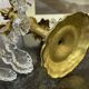 Pair of bronze chandeliers with crystal drops from the 1960s