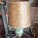 Neoclassical Bronze & Fluor Spar Lamp Signed Maison Charles
