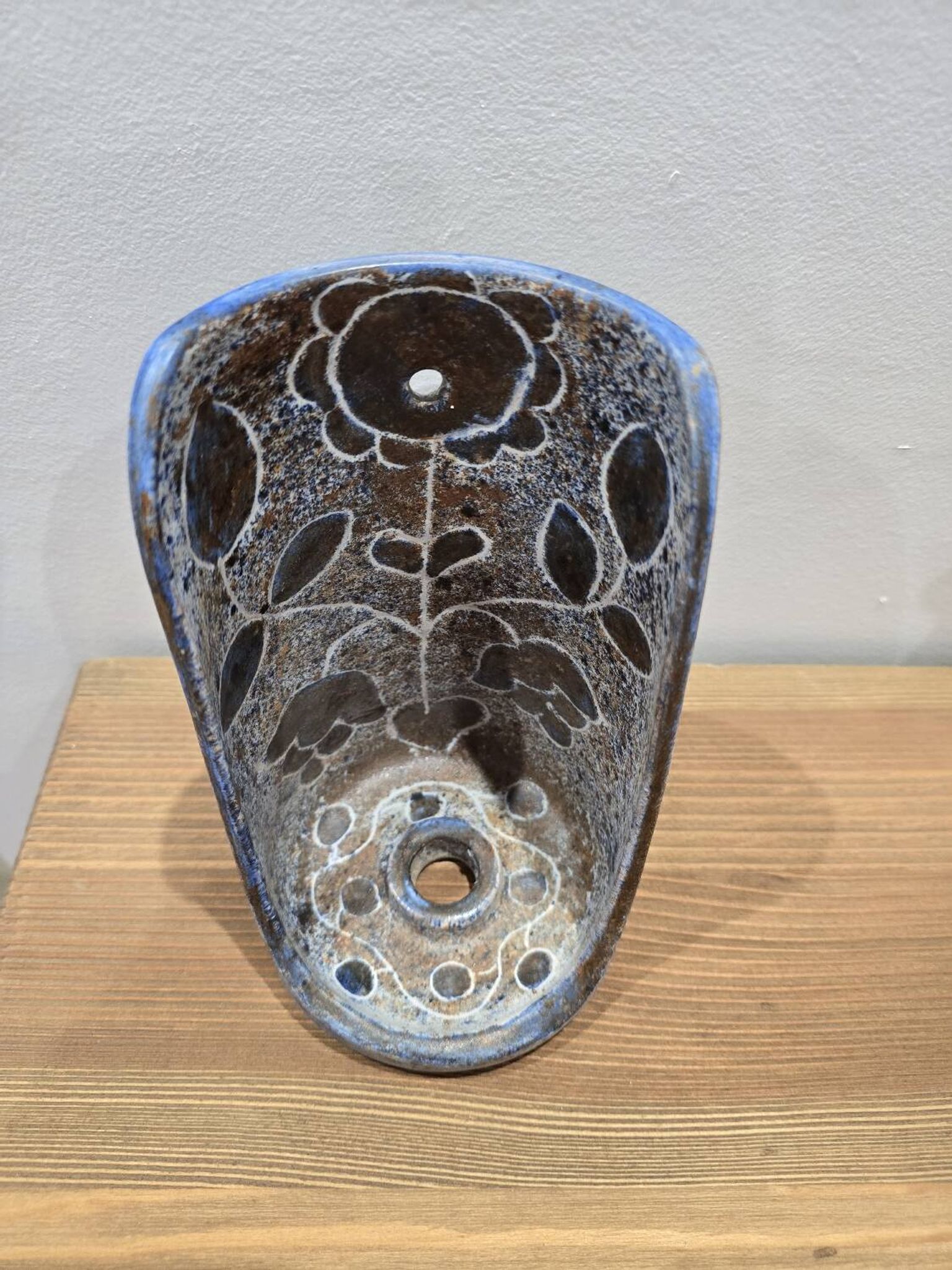 Glazed ceramic candlestick by Bernard Buffat