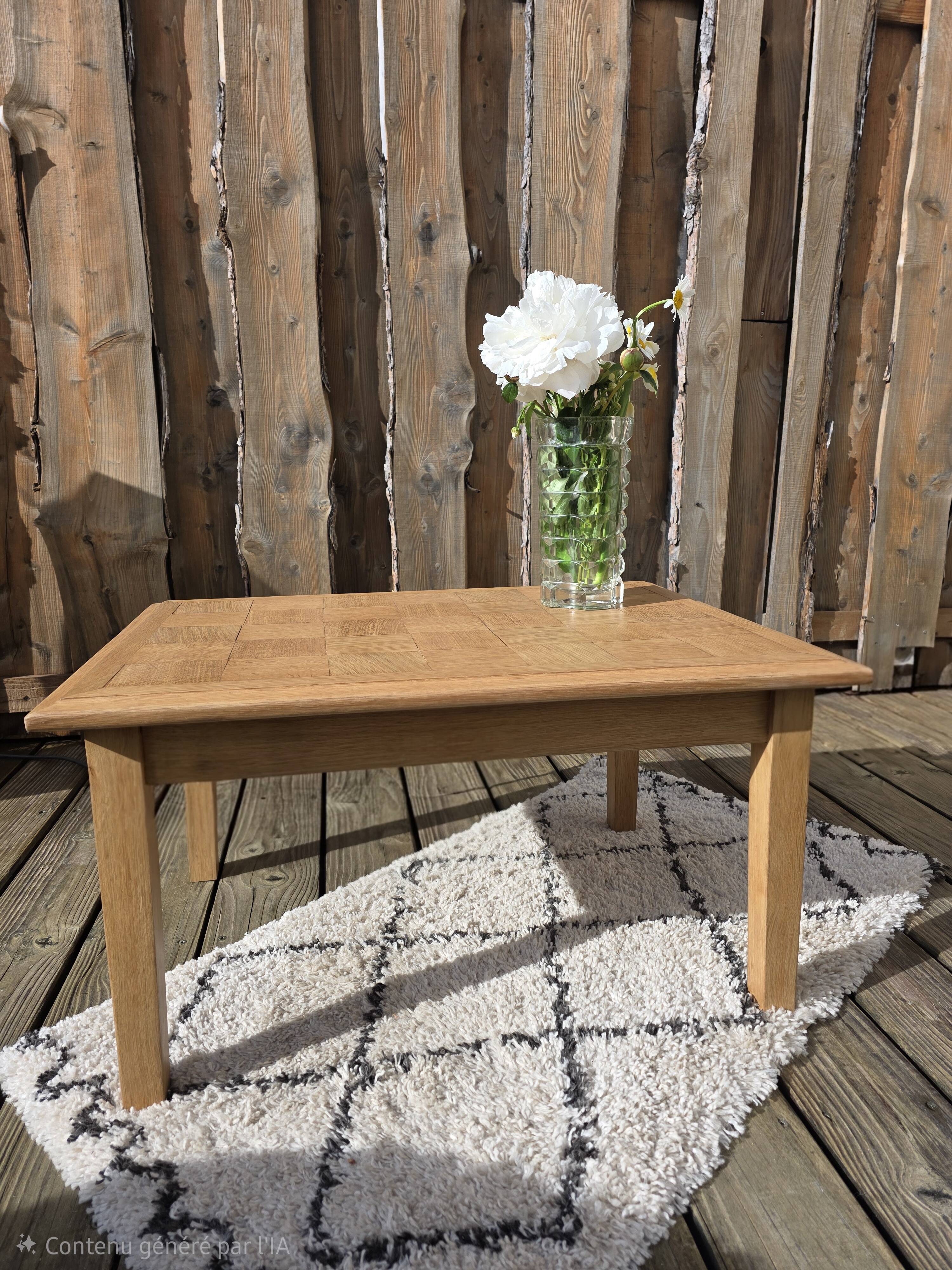 Antique solid oak coffee table
