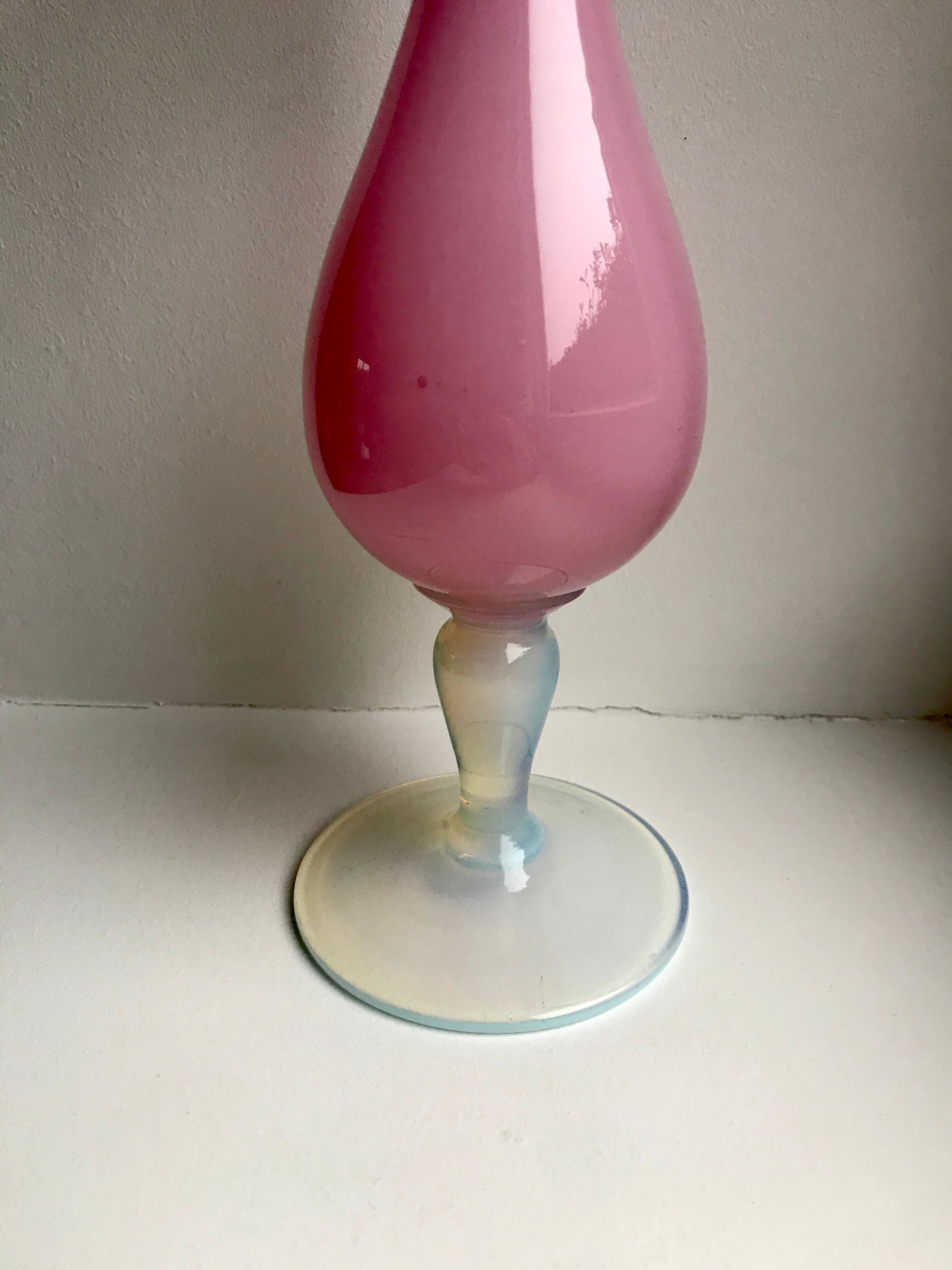 Pink opaline vase 50s