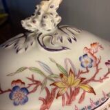 Sauce boat with lid in Sarreguemines earthenware 1860-1919