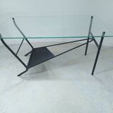 50's design glass coffee table