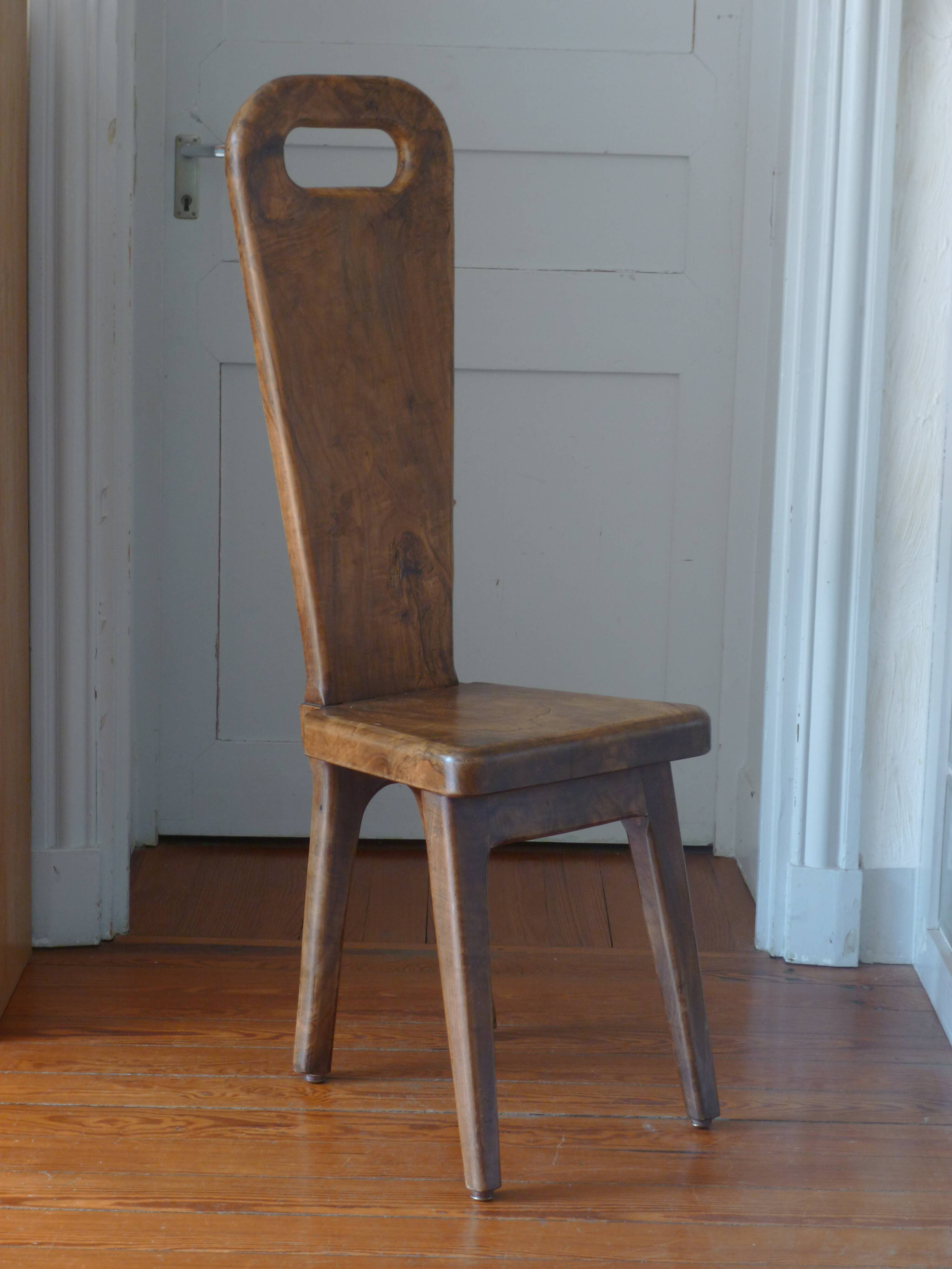 Maison Dubosq, an olive chair, 70s