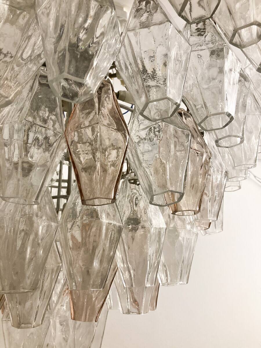 Mid-Century Murano Glass Chandelier "Polyhedr" by Carlo Scarpa, Italy, 1950s