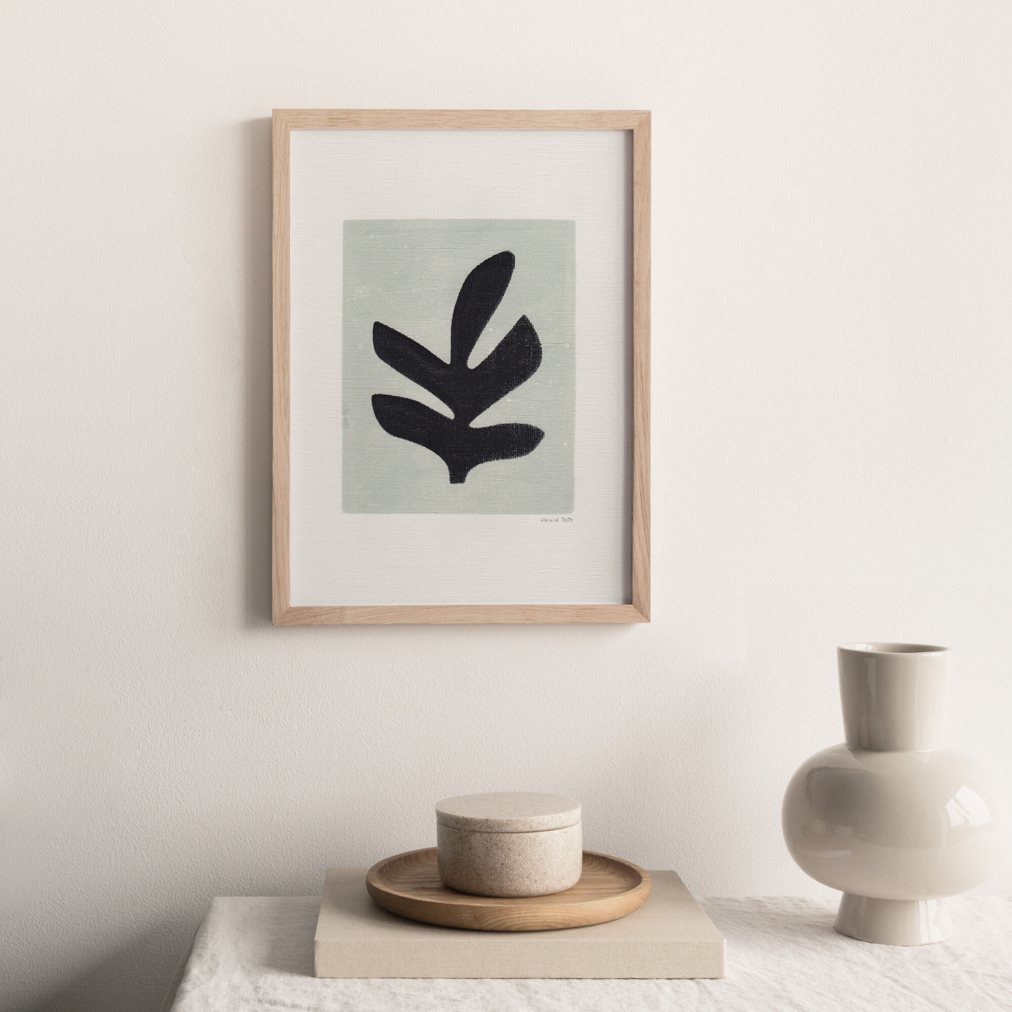 Painting on paper illustration M451 signed Eawy