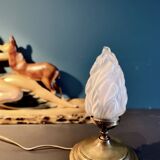Lampe flamme Art Déco verre dépoli 1920-1930