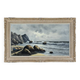 Grande Huile sur Toile Marine signée F. Carbu – XXe