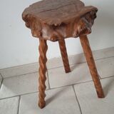 Brutalist naturalistic tripod stool