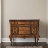 Commode transition in marquetry, Louis XV style, early 20th century.