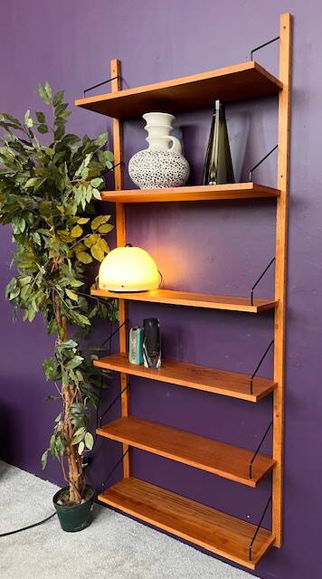 Modular shelving unit “Royal System” by Poul Cadovius, dating from the 1950s.