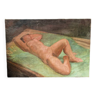 Huile sur toile, nu féminin