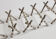 Set of six knife holders in silver metal in imitation of bamboo