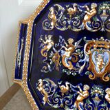 Old Dish Plate Handle Gien Earthenware Ceramic Renaissance Decor