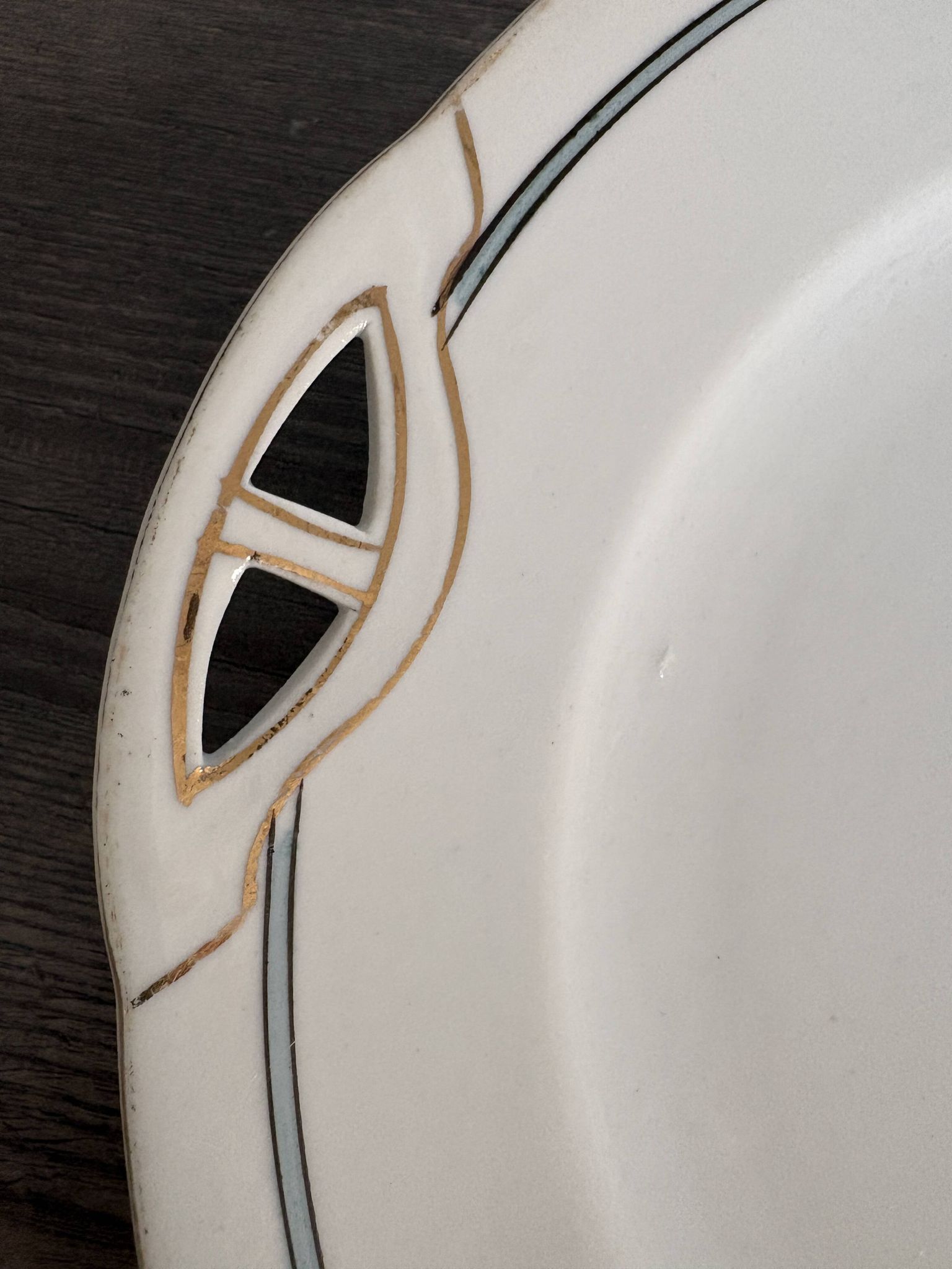 Vintage Art Deco handled dish