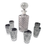 Vintage port service in diamond cut glass