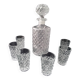 Vintage glass diamond-shaped serving set