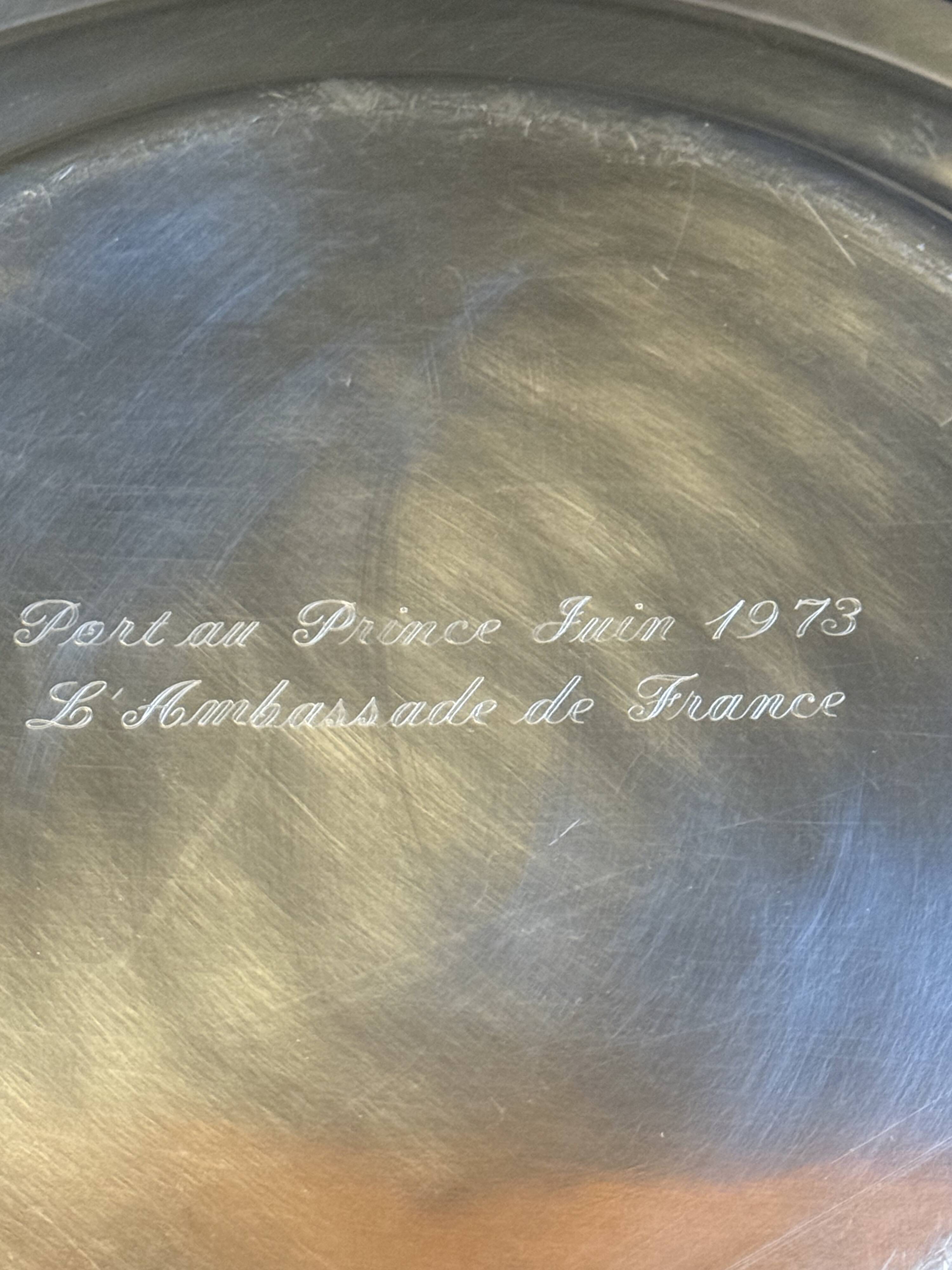 Large round serving dish – Silver-plated metal – Christofle