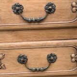 Commode de style Louis XV chêne brut massif, 1920