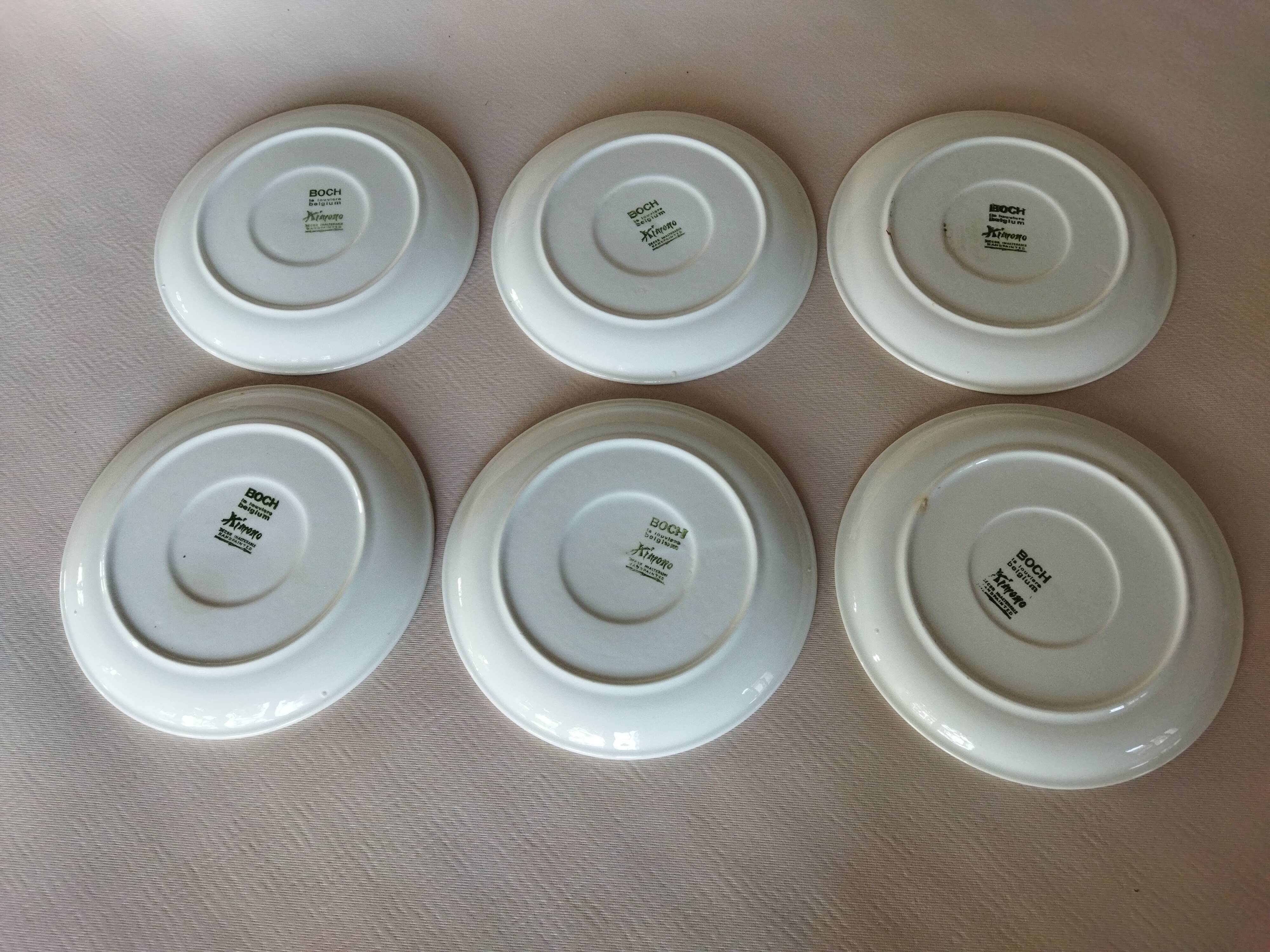 Lot de 6 soucoupes Kimono Boch La Louvière