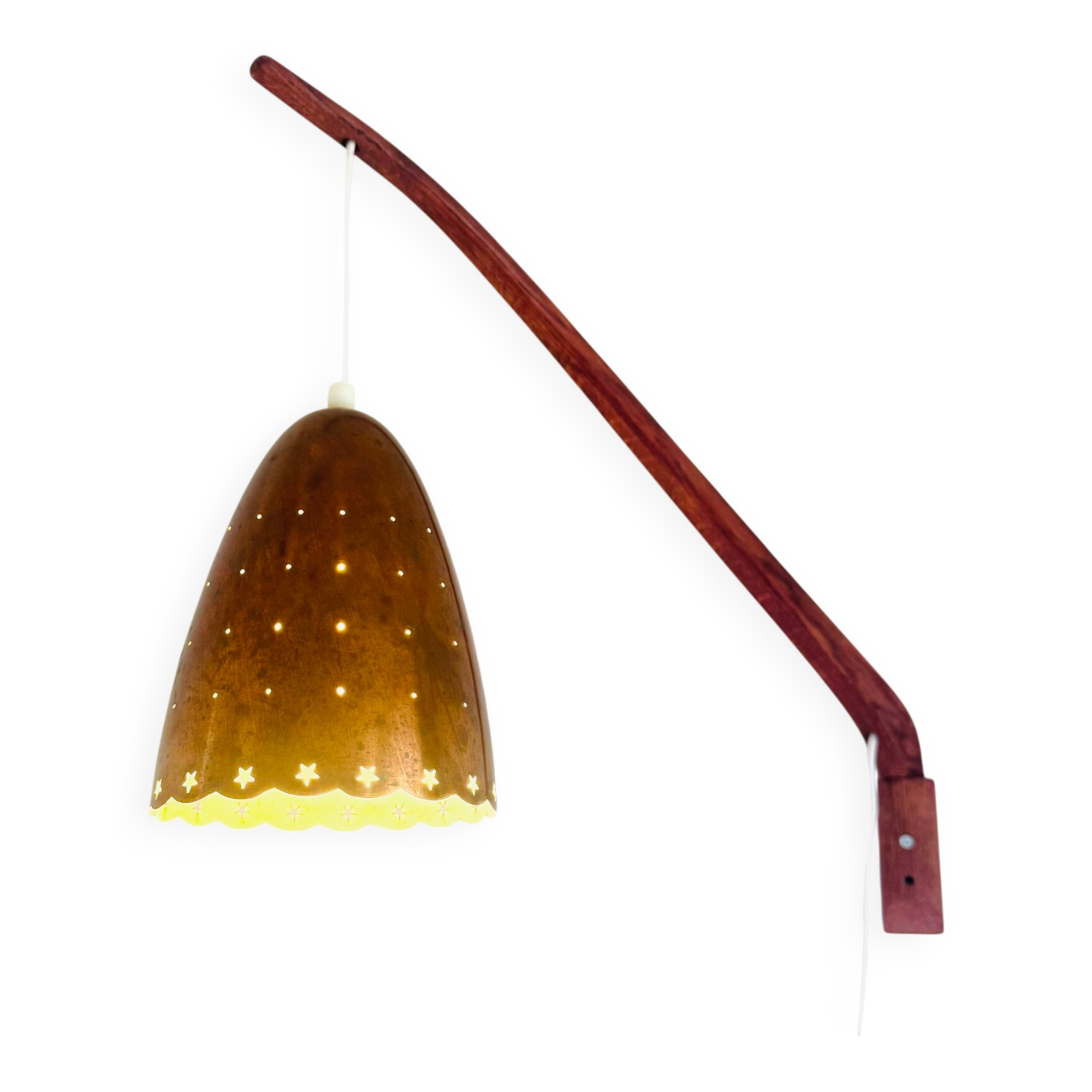 Swivel-Arm Perforated Brass Wall Lamp By Hans-Agne Jakobsson For Markaryd, Sweden, 1960S