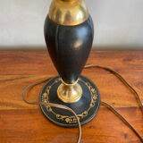 Lampe de bureau cuir et laiton