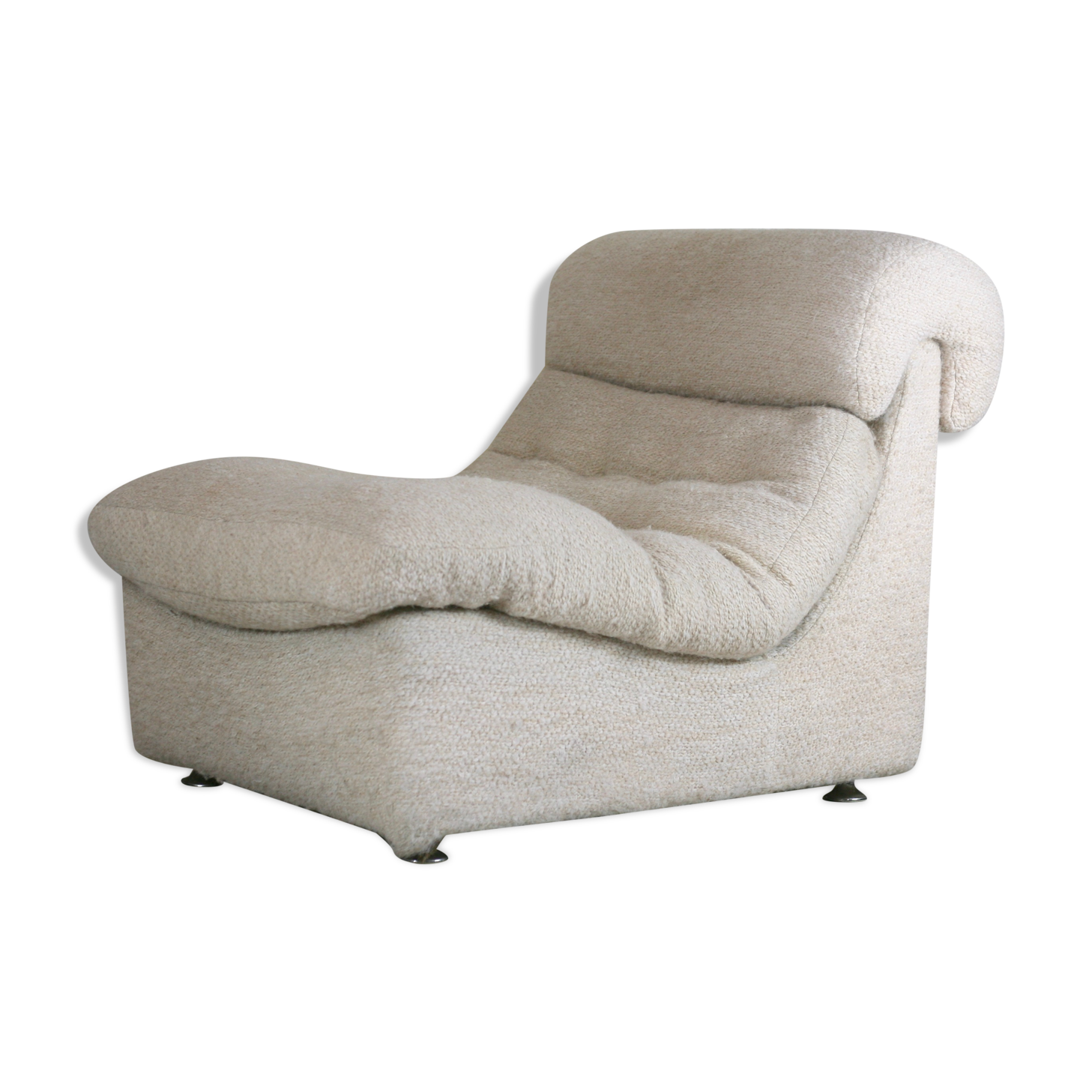 Chair "Space Age" in unbleached wool, France, circa 1970