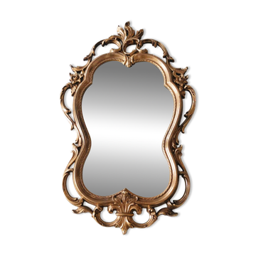 Miroir mural en or de style Hollywood Regency, USA