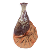 Organic stoneware vase-sculpture signed