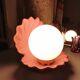 Ceramic shell lamp and opaline bead, saint-jacques, france, 1980