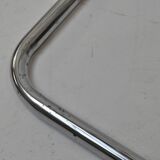 Set of 4 Chrome Sled-Base Chairs, Reupholstered in Italian Chioccarello Lin