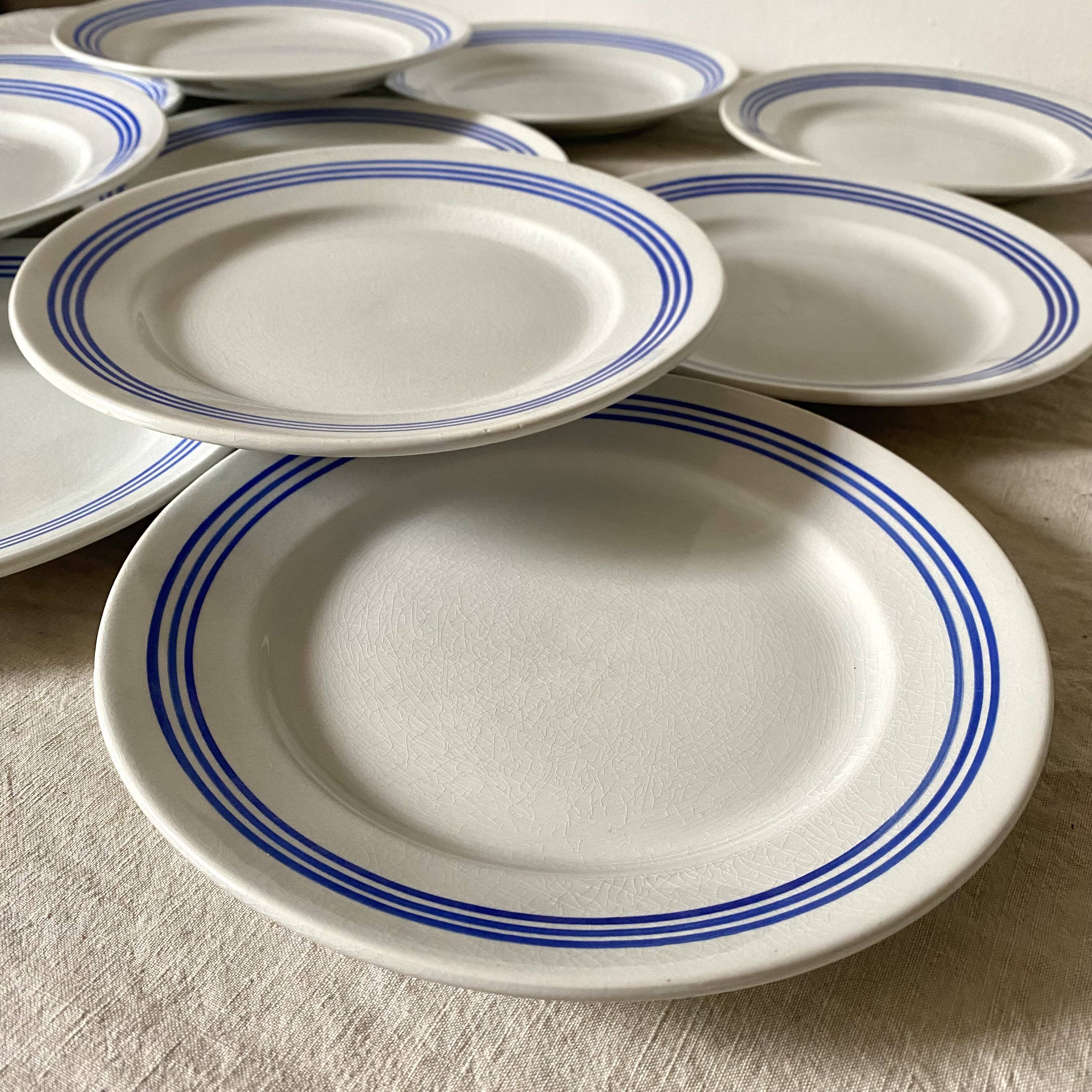 Flat earthenware plates from Luneville, 50s-60s