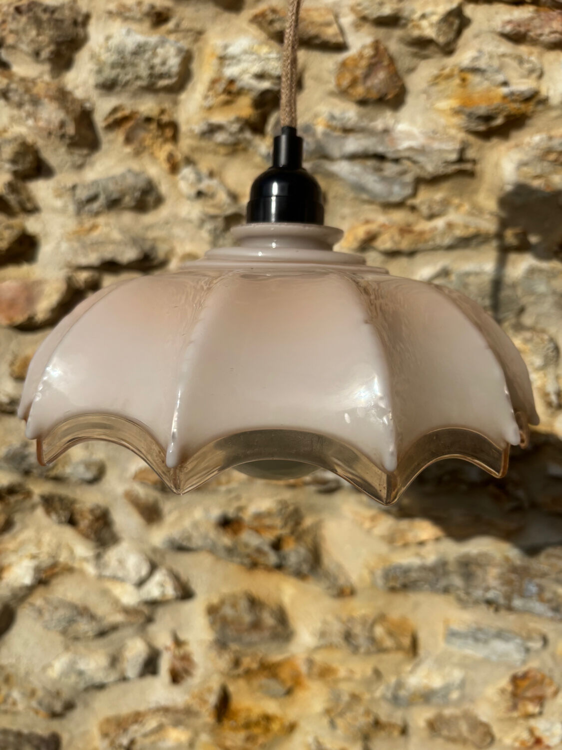 Vintage opaline glass pendant