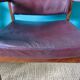 Pair of armchairs in Rio rosewood and plum leather, Denmark 1960