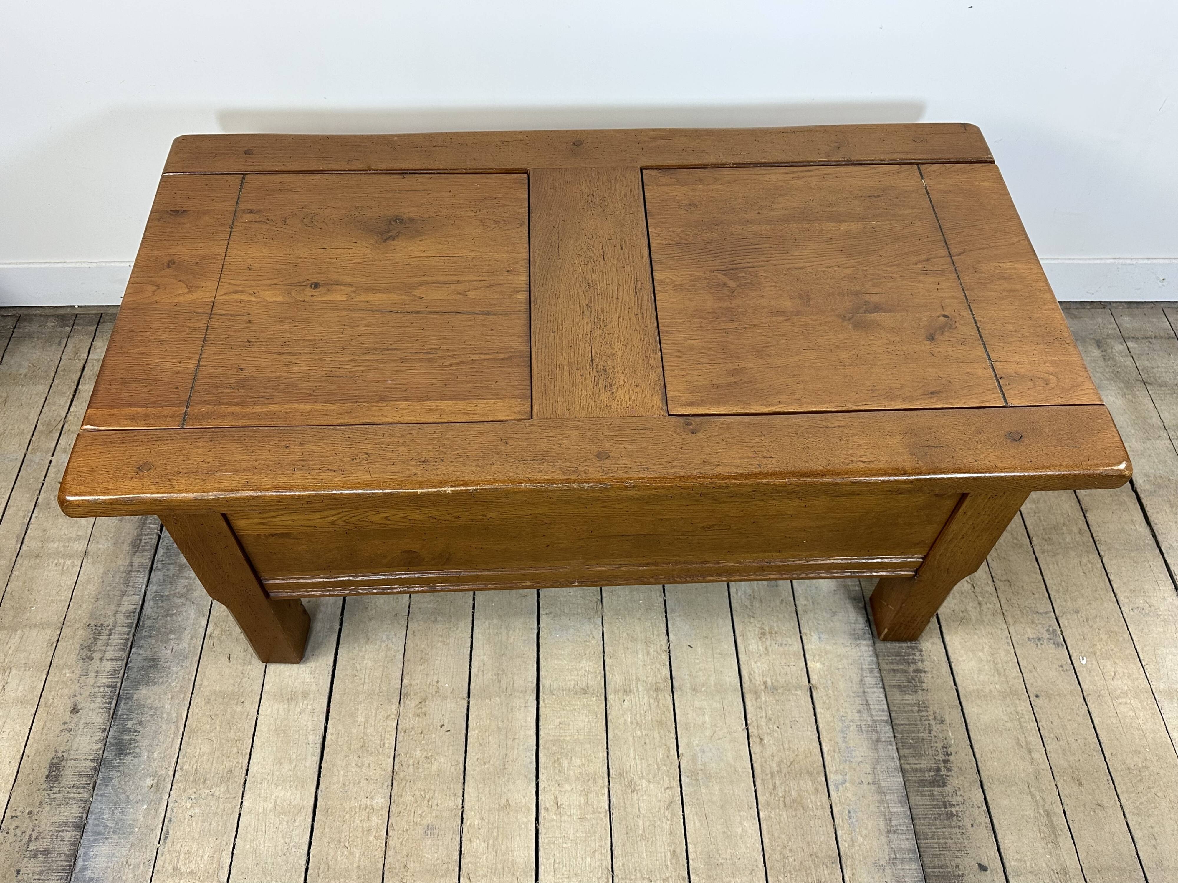 Solid oak coffee table 1980