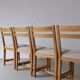 4 rustic carved pine chairs | Sweden | 1950s